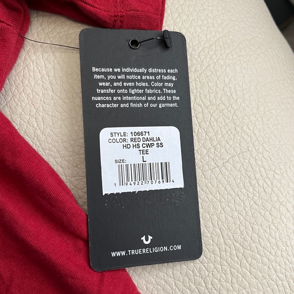 NWT - True Religion Men’s Buddha Logo Print Short Sleeve Tee - Size L - Picture 8 of 8